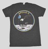 Public Opinion Mens Black Pearl (Gray) Apollo 11 Mission Shirt New S, M S