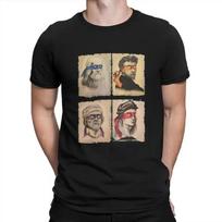 Vyriški marškinėliai Juokingi Italijos Vėžliai Meno Mylėtojų Dovana Renesanso Nindzių Menininkai Poliesterio Marškinėliai Grafiniai Streetwear M juoda