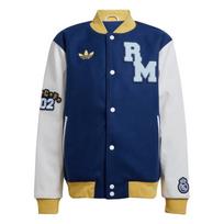 Adidas Originals Real Madrid VRCT Laisvo kirpimo Striukė su sagomis ir briaunota apykakle Išsiuvinėtas herbas Ilgomis rankovėmis Unisex Komandinė Tamsiai mėlyna 2 JF2589 XS