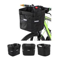 Front Basket Removable Bike Handlebar Basket Pet Carrier Frame Bag One Size juoda