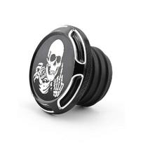 Motociklo Kaukolės Kuro Bako Dujų Dangtelio Apdaila Su Ventiliacija Harley Dyna FXD Softail FLST Touring Street Electra Glide Road King 96-2022 Gas tank cap-C gray