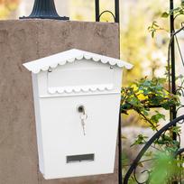 Metal Vintage Mailbox Wall Mount Mail Secure Lockable Mail Box with 2 Keys Home Office Front Door Collection Boxes balta
