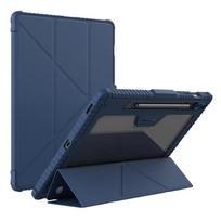 Nillkin For Samsung Galaxy Tab S10 Ultra Camera Slider Shockproof Hard PC+PU Leather Bumper Protective Shell mėlyna