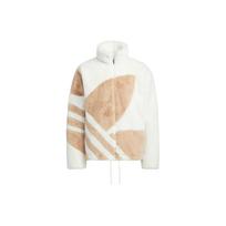 Adidas Originals kailinė sportinė striukė Unisex dirbtinio kailio su užtrauktuku iki kaklo ilgomis rankovėmis šilta striukė Off White Magic Beige HR3485 XS