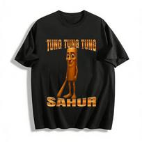 Funny Tung Tung Tung Sahur Cartoon Print Casual T-Shirt Pure cotton T-shirt XXS