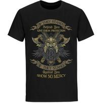 Norse Odin Thor Ragnarok Loki Vikingieser Show No Mercy  T-Shirt Short Sleeve Casual 100% Cotton O-Neck Summer Mens T-shirt -... S įvairiaspalvis