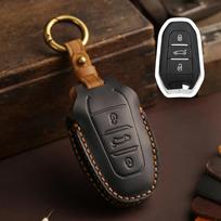 Crazy Horse Leather Car Key Cover Case For Peugeot 2008 3008 4008 5008 308 408 508 Citroen C1 C2 C4 C6 C3-Xr Picasso Grand Ds3