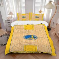 3 dalių patalynės komplektas Golden State Warriors Krepšinis Apima 1 antklodę + 2 pagalvių užvalkalus, Be pagalvių užpildo, Minkštas patogus,a0910236 135x200cm