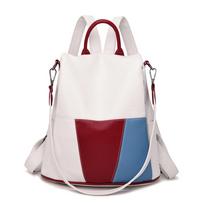 Apsaugos nuo vagystės Moteriška Odinė Kuprinė Moteriška Mokyklinė Pečių Krepšys Moterims Kelioninė Moteriška Kuprinė Mochilas Feminina Preppy Sac smėlis