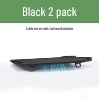 Nešiojama nešiojamojo kompiuterio stovas ir aušinimo padėklas su paslėpta lentyna ir klaviatūros kojelėmis žaidimams ir knygoms Compact Stand - Black (2 pieces)