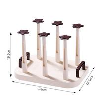Upside-Down Cup Drying Rack Large Capacity Tea Cup Holder Useful Glass Cup Drainer Holder  Kitchen chaki