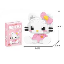 Sanrio Anime Statybiniai Blokeliai Kawaii Hello Kitty Kuromi MyMelody Cinnamoroll Deimantiniai Statybiniai Blokeliai Lėlė Žaislas Vaikams Gimtadienio Dovana no box