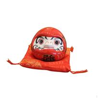 Ceramic Daruma Money Box, Piggy Bank, Japanese Dharma Pattern Figurine, Smooth Surface, raudona