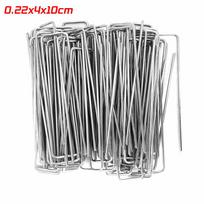 Heavy-duty Fence Tubing Stakes Sod Pins Galvanized Steel U-type Garden Staples Holding Lawns Barrier Ground Nails Plant Support 10pcs