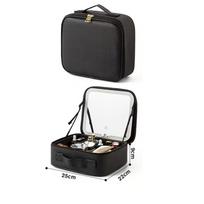Travel Storage Box Waterproof Cosmetic Bag Women Makeup Bag Suitcase Portable Storage Bag with Adjustable Dividers with Light juoda