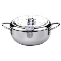 Deep Fryer Pot Stainless Steel Style Fryer with a Thermometer and Oil Drip Drainer Rack for French Fries Shrimp Chicken Fish