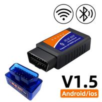 OBD2 skaitytuvas ELM327 automobilių diagnostikos detektoriaus kodų skaitytuvo įrankis V1.5 WIFI Bluetooth OBD 2, skirtas IOS Android automatinio nuskaitymo taisymo įrankiams juoda