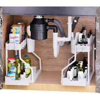 Under-sink storage rack, kitchen cabinet storage, dual-slide storage drawer, multi-purpose bathroom storage basket 2-tier