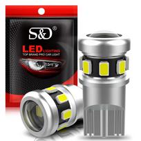 2Pcs T10 W5W LED Bulbs CANBUS No Error 10SMD 3020 Led Chips 194 168 Car Interior Side Light w/ Lens Auto Map Dome License Plate Lamp 6000K White