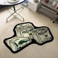 VIKAMA Trendy Printed US Dollar Note Floor Mat - Unique Design, Personalized, Anti-Slip, Home Decorative Carpet 40x60cm