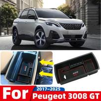 For Peugeot 3008 GT 2017~2025 Car Center Console Armrest Storage Box Sundries Tidying Layered Tray Kit Organizer Bag Accessories