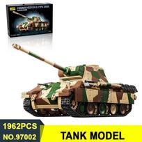 12GO 97002 Antrojo pasaulinio karo vokiečių Panther Type G tanko modelis 1962 vnt. Statybinių kaladėlių rinkinys Karinis modelis DIY žaislai Kalėdinėms dovanoms black