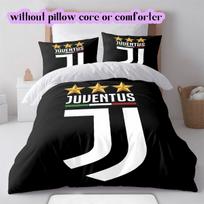 Juventus FC Raštų Patalynė, Antklodžių Komplektas Antklodės Užvalkalas Pagalvės Užvalkalas Namų Gimtadienio Dovana (1*antklodės užvalkalas+2*pagalvės užvalkalas, be užpildo) 135x200cm