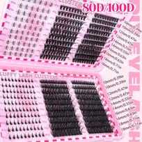Lash Extensions Kit Spikes Lash Individuals 80/100D Volume Eyelash Clusters D-Curl Lash Clusters 9-16Mm Diy Eyelash Extensions onesize