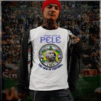 Soccer t-shirt Pele Brazilian Football Legend World Cup, new white tee, S-3XL 2XL