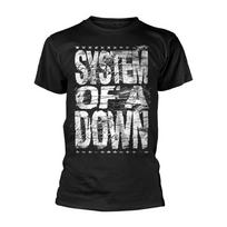 System Of A Down 'Distressed Logo' Black T shirt - NEW L