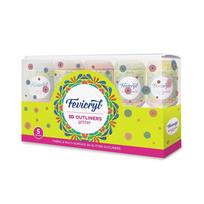 Fevicryl 3D Outliners Glitter Kit 20ml x 5 Pack for Fabric Glass Wood DIY Art Craft Multi Surface Painting Set