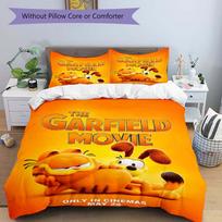 3pcs The Garfield Movie Bedding Set Includes Comfortable Bedding with Stylish Design for Bedroom,  H093 135x200cm