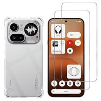 Shockproof Case for Nothing Phone 4a PRO and 2 Tempered Glass Screen Protector Film Phonillico®