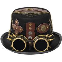 Steampunk Viršus Skrybėlė Kniedės Diržas Skrybėlė Gotikiniai Akiniai Vintažinė Sunkiosios Pramonės Skrybėlė Galvos Apdangalas 58-59cm