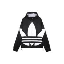 Adidas Originals Didelis Trefoil Užtrauktuku Užsegamas Gobtuvu Vėjo Striukė Vyrams Juoda Balta FM3757 S