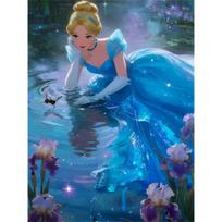 Disney 5D PASIDARYK pats deimantinė tapyba Pelenė Pelenės iliustracijos meno siuvinėjimo mozaika kryželiu namų dekoras dovana amatai Round 20x30cm