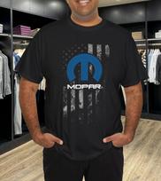 Vyriški Mopar logotipas Amerikos vėliavos marškinėliai 3XL brown