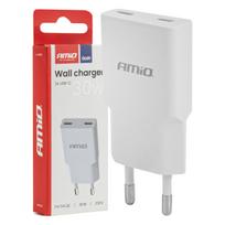 Tinklo įkroviklis 230V 30W GaN 2x USB-C AMIO-04839
