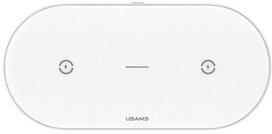 Belaidis įkroviklis Usams CD120JN01, Micro USB/Qi, balta sp.