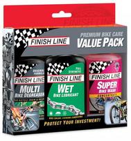 Dviračio grandinės priežiūros rinkinys Finish Line Value Pack Wet, 360 ml