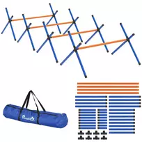 Agility rinkinys šunims, 4 dalių agility įranga su barjerais, nešiojimo krepšys, reguliuojamo aukščio treniruočių rinkinys mažiesiems šunims