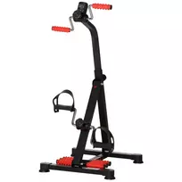 Mini pedalinis treniruoklis senjorams, reguliuojamas aukščiu ir ilgiu, su rankena, LCD ekranu ir tvirtinimo dirželiu