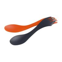 Light My Fire Spork Medium Orange/Black Turizmo šaukštas-šakutė, 2 vnt.