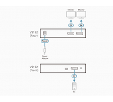 Aten | VS192-AT-G | Video/audio splitter - 2 ports