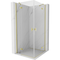 Mexen Mist-H Duo pakabinama dušo kabina 120 x 120 cm, skaidri, matinės aukso spalva - 8A5-120L-120P-55-00