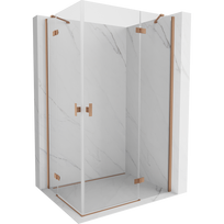 Mexen Mist-H Duo dešinioji dušo kabina 70 x 90 cm, permatoma, šlifuotas varis - 8A5-070L-090P-65-00