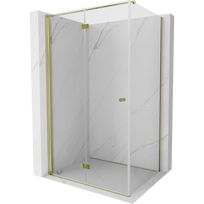 Mexen Mist-F sulankstoma dušo kabina, kairė 90 x 70 cm, skaidri, aukso spalva - 8A6T-090-070-50-00-L