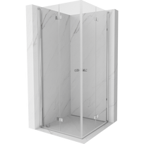 Mexen Mist-F Duo stumdomos dušo durys 80 x 80 cm, skaidrios, chrominės - 8A6-080L-080P-01-00