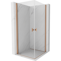 Mexen Mist-B Duo pakabinamas dušas, varstomas, 80 x 80 cm, skaidrus, šukuotasis varis - 8A2-080-080-65-00