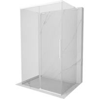 Mexen Rox-3S L 3-sienų stumdomas dušo kabinas 90 x 80 cm, permatomas, baltas - 8C2L-090-080-20-00-3S